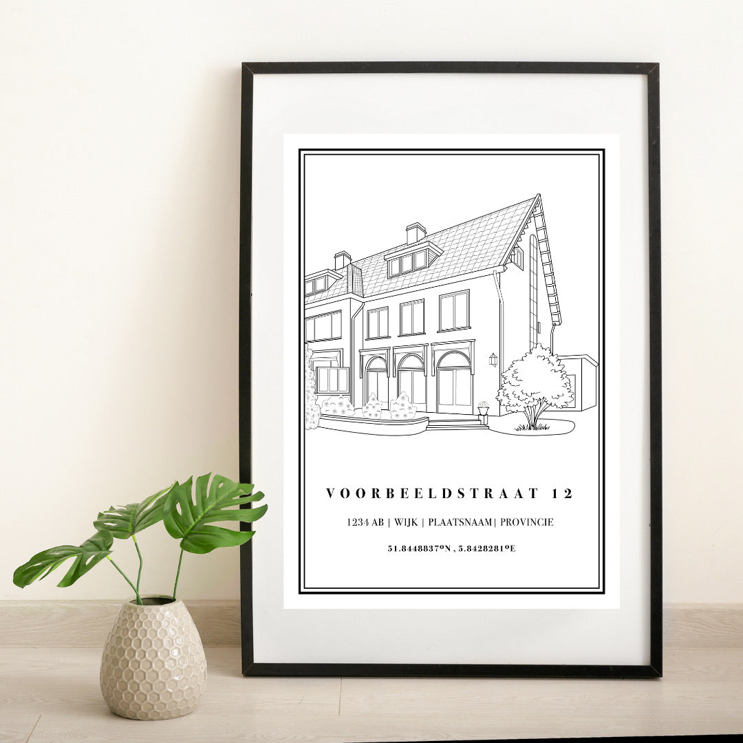Foto van een huisillustratie